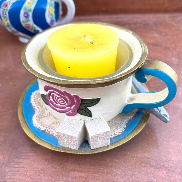 2 set mini teapot container votive candle holder teacup decor trinket mini bowl - Picture 4 of 13